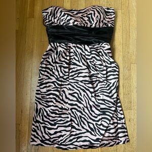 Zebra Print Black and Pink Dress. Women’s Size 6